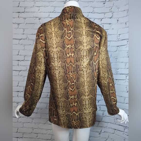 Snake Print Button Down Shirt - Picture 4 of 8